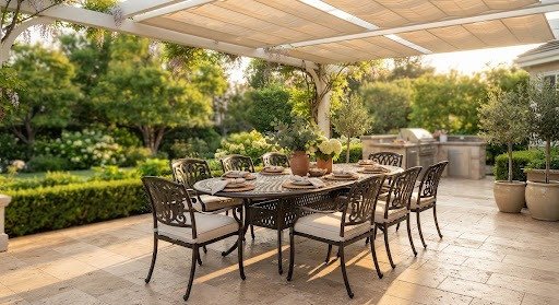 Capella sofa Cream White Outdoor Patio Sofa Set Modern Cream Style All-Weather Garden Lounge Sofa Suite